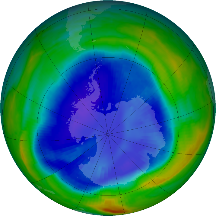 Antarctic ozone map for 03 September 1999